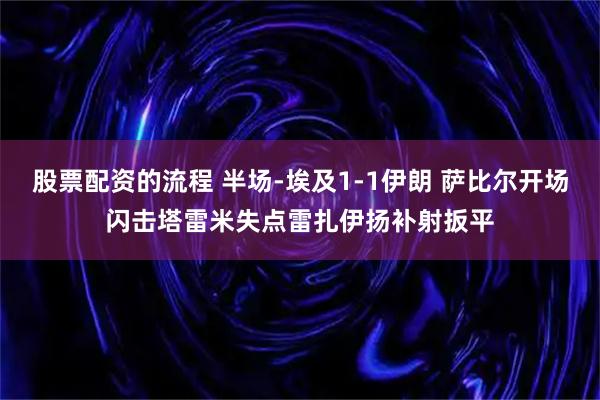 股票配资的流程 半场-埃及1-1伊朗 萨比尔开场闪击塔雷米失点雷扎伊扬补射扳平